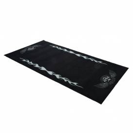 Textilný koberec pod motocykel FLAME L, OXFORD (sivá/čierna, rozmer 200 x 100 cm, spĺňajúci predpisy FIM)