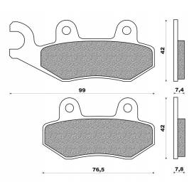 Brake pads, NEWFREN (mixture OFF ROAD ATV ORGANIC) 2 pcs in a package