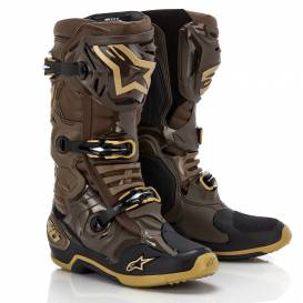 TECH 10 Limited Edition SQUAD Boots, ALPINESTARS (Dark Brown/Gold/Black) 2023