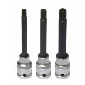 Set of twelve-sided (M8, M10, M12) extended heads for 1/2" ratchet, BIKESERVICE