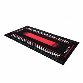 Textilný koberec pod motocykel PITLANE RED L, OXFORD (červená/čierna, rozmer 200 x 100 cm, spĺňajúci predpisy FIM)