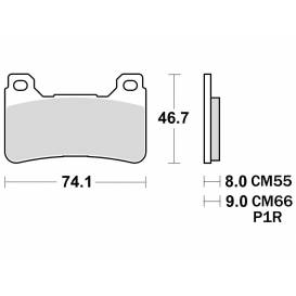 Brzdové destičky, BRAKING (semi metalická směs CM66) 2 ks v balení