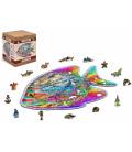 Wooden City dřevěné puzzle - Kouzelná ryba L