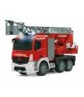 DOUBLE E RC hasičský truck Merecedes-Benz Antos s funkční stříkačkou a žebříkem 1:20