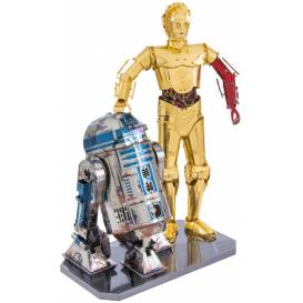 Metal Earth Luxusní ocelová stavebnice Star Wars - C-3PO + R2-D2 Box verze