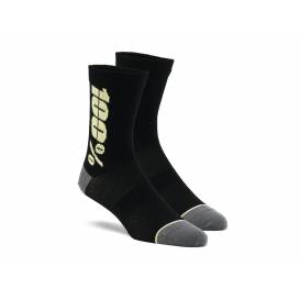 Ponožky RYTHYM Merino Wool, 100% - USA (černá/žlutá)